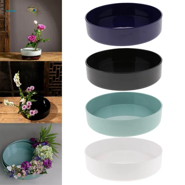 2%20Pieces%20Round%20Ikebana%20Suiban%20Vase%20Pot%20Bonsai%20Flower%20Container%20-%20Image%202