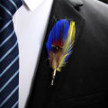 Korean High-end Classic Peacock Feather Colorful Brooch Buckle Lapel Pin. 