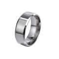 Stainless Steel Black Charms Rings Men Wedding Ring Engagement Ring 8mm Simple Men Ring Smooth Fashion Jewelry. 