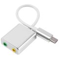 Connector Type C Cable Sound Card Splitter External Adapter Headphone Usb Sound Card External Adapter With 3.5Mm Female. 