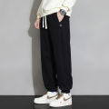 Autumn Pants Men's Korean-Style Trendy plus-Sized plus Size Loose-Fit Tappered Trousers High School Student Slimming Versatile Fat Sweatpants. 