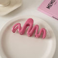 Dopamine Creamy Color Geometry Wave Line Back Head Hair Claw Hair Claw Clip Women Girl Hairpin Ponytail Hair Accessories Ornament. 