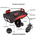 4 in 1 Bicycle USB Rechargeable Led Bicycle Light with Horn and Mobile Holder With PowerBank.