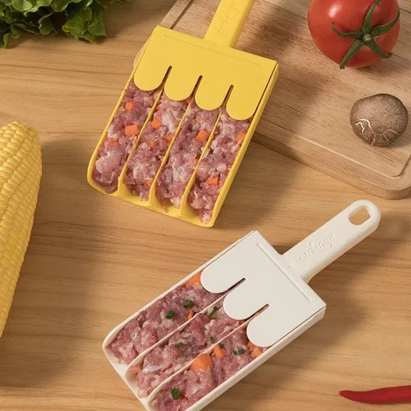 White Triple Meatball Maker With Non-Stick Surface - 3-Size Meatball Scoop & Melon Baller Kitchen Tool