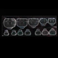 24Pcs Shiny Artificial False Toe Nails Navy Blue Bloom Toenails With Design Press On Manicure Tools.