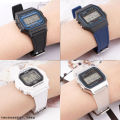 Watch Band Strap Replacement For C/asio Black PU Resin Wrist Strap 18mm F91W F84 F105 F108 A158 A168 AE1200 A1300 Watch Accessories.