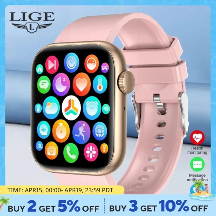 LIGE Smart Watch For Women Full Touch Screen Bluetooth Call Waterproof  Watches Sport Fitness Tracker Smartwatch Lady Reloj Mujer