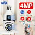 Motion detection Dual Lens and single lense 3 mega pixel V380 PTZ Bulb IP camera night vision home WIFI IP security camera.