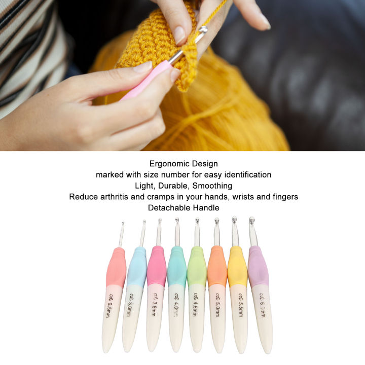 Crochet%20Hook%20Set%20Light%20Colorful%208%20Pieces%20Yarn%20Knitting%20Hook%20for%20Craft%20-%20Image%202