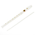 Students Off White Plastic 8 Holes Flute Recorder w Cleaning Stick.