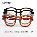 Johnny Depp Lemtosh Reading Glasses Men Women Luxury Brand Vintage Acetate Frame Presbyopic Eyeglasses Diopter +1.0 +2.0 +3.0. 