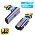 140W USB4.0 40Gbps Thunderbolt3 Magnetic Type-C OTG USB C To USB-C Fast Charge Magnet Converter Cable 8K@60Hz USB Type C Adapter. 