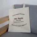 Women Canvas Shopping Bag Paris Letters Print Shoulder Bag Eco Cotton Linen Shopper Bags Cloth Fabric Handbag Tote For Girls. 