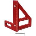 3D Multi-Angle Measuring Ruler 45/90 Degree Aluminum Alloy Drawing Line Ruler High-Precision Layout Measurement Tool.