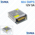 Mini SMPS 12V 5A Power Supply Adapter Adjustable DC Switching Transformer for LED Strip CCTV Panel Light.