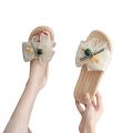 Soft sole non-slip wear sweet girl sandals 2024 new summer bow flat fashion and versatile beach shoes. 