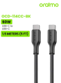 Oraimo RobustLine 3A 60W Type-C to Type-C Charging Cable (OCD-114CC).