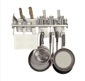 Multifunctional Kitchen Wall Storage Pot Lid Rack,Chopstick holder Hanging Pot Rack Organizers Wall Mounted, Kitchen Cooking Utensil Holder , Pan Hanger with 8 hooks. 