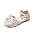 Girls sandals soft sole summer 2024 new children's bow medium and big children's baotou little girl crystal princess shoes.