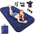 Exclusive Bestway Flocked Single Air Bed Camping Mattress - Blue.