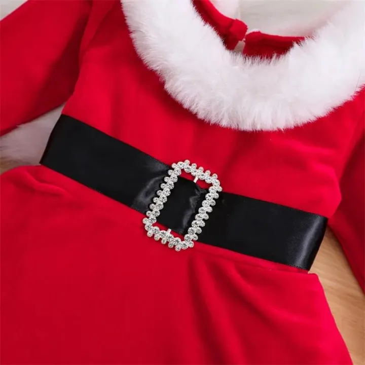 Baby%20Girls%202Pcs%20Christmas%20Bodysuits%20Outfits%20Long%20Sleeve%20Fur%20Trim%20Velvet%20Romper%20Dress%20Headband%20Set%20Newborn%20Winter%20Xmas%20Clothes%20-%20Image%204