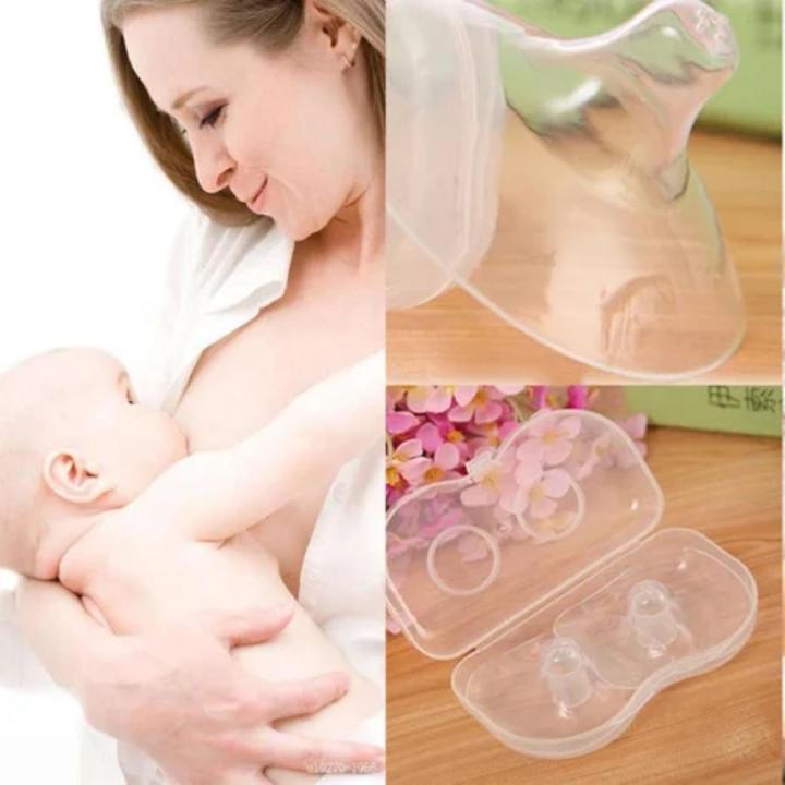 2 Piece Nipple Shield with Carrying Boxes, Silicone Nipple Protector Breastfeeding Nipple Guard Without BPA for Breastfeeding Nipple Extenders for Dear Mothers Retail Care