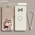 Phone Case For Xiaomi POCO X3 NFC POCO X3 POCO X3 Pro Casing Liquid Silicone Ring Bracket Soft TPU Back Cover With Lanyard. 