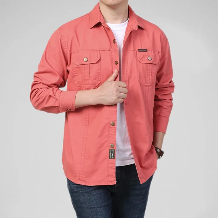 100%25%20Cotton%20Men's%20Shirt%20Solid%20Color%20Multi-Pocket%20High%20Quality%20Cargo%20Shirts%20Fashion%20Outdoor%20Casual%20Long%20Sleeve%20Shirts%20For%20Men%20New%20-%20Image%205