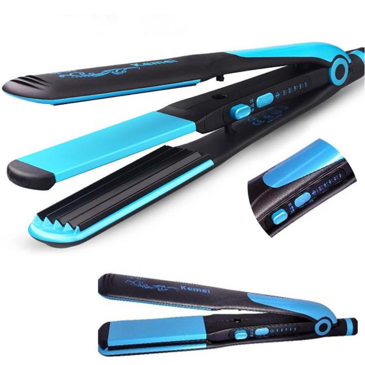 Kemei KM-2209 Hair Straightener Professional 2 in 1 Ionic Straightening Iron & Curler Styling Tool Curling Irons Hair