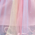 【Factory-direct】 ruffle cuffs unicorn print infant dress summer girl baby gauze dress cartoon girl CHILDREN'S clothes. 