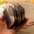 【Daily Necessities For Anyone Store】Pocket Comb Black Gold Sandalwood Super Tooth Wood Combs No Static Lice Beard Comb Hair Styling. 