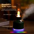 280mL Kerosene Lamp Shaped Humidifier Diffuser With 7-color Light USB Cool Mist Humidifier Desktop Air Humidifier Stepless Dimming 2 Spray Modes. 