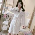 Coral Velvet Pajamas Women's Nightgown Autumn and Winter Long Thickened Flannel Bathrobe Outerwear Nightgown High-Profile Figure.