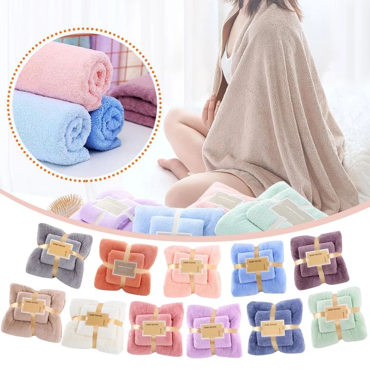 Microfiber Towel Set Coral Fleece Absorbent Hair Swimming Face Hand Bath Towel Sets Microfibre Bathroom Towels Sets