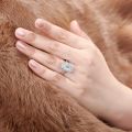 IOGOU 6 Carat Emerald Cut Solitaire Ring for Women Engagement Wedding 925 Sterling Silver Ring Jewelry Fashion Sona Silver Gifts. 