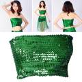 Sequin Tube Top for Women Top Jazz Sequined Belly Dance Bra. 