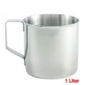 New High Quality Stainless Steel Silver Color 1000 ML/1 Liter Mug-1 Piece.