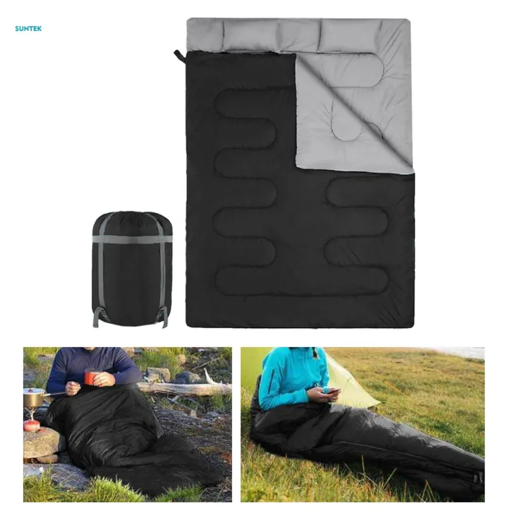 Outdoor%20Double%20Sleeping%20Bag%202%20Person%20Portable%20Warm%20Bag%20for%20Adults%20Mountaineering%20Black%20-%20Image%202