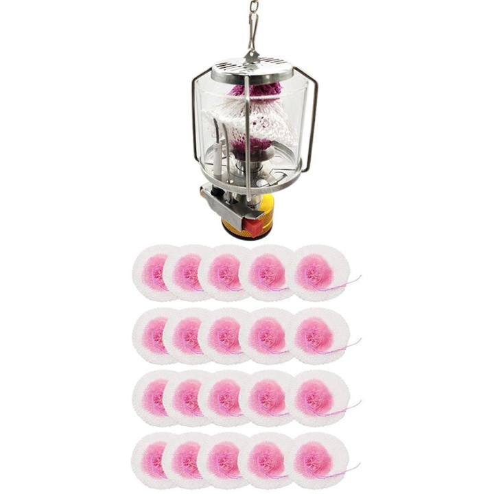 20Pcs 10cm Kerosene Lantern Lights Mantles Mesh Gauze Mantle & 1 Pcs Outdoor Camping Gas Lantern Mini Gas Light