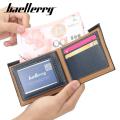 Baellerry Pu Leather Zipper Card Photo Holder Short Style Men Wallet Men Purse.
