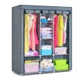 portable folding simple open door non woven fabric cloth storage wardrobe almirah for Daily big size 3 parts use 3 part.