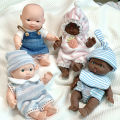 Reborn Dolls Baby Reborn Silicone Reborn Baby Doll 12cm Palm Dolls Pajamas Dress Simulation Baby Reborn Baby Doll Toys Luhuai CVC. 