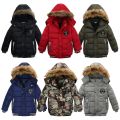 1 2 3 4 5 6 Years Boys Jacket Winter Heavy Hooded Kids Windbreaker Coat Keeping Warm Resist The Severe Cold Children Outerwear.