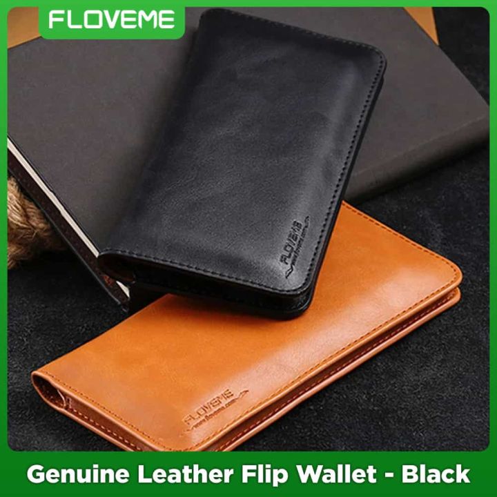 Floveme Real Leather Wallet Flip Cover Cases Mobile Phone Bag Inclusing Credit Card Slots For Mobile Phone Wallet And Card Holder