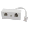 6P4C RJ11 Male to Dual Female Telephone Line Splitter Connector Adapter. 