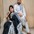 Dhupian Sari and Dhupian Punjabi for Combo Couples Clothing.