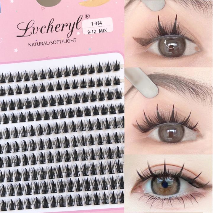 Mikiwilash 30pcs Diy Eyelash Extension Set Cluster 3D Natural False Eyelashes Effect Makeup Tools For Party With Free Glue twezzer