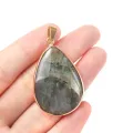 Drop-shaped Flash Labradorite Pendant Charms For DIY Necklace Handiwork Sewing Craft Jewelry Accessory Making. 