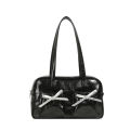 Bowling bag bag women's bag cross-border new pleated cloud bow fashion sense of quality large-capacity boston bag. 