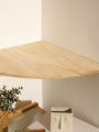 Wall Corner Shelves Wood Floating Shelves Round End Wall Mounted Floating Corner Shelf for Bedroom, Living Room and Kitchen.